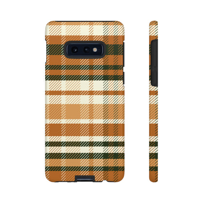 Samsung Galaxy Case - Pumpkin Spice Plaid Design