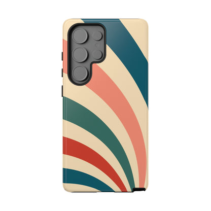 Retro Sunburst Swirl Samsung Galaxy Case – Dual-Layer Protection with Bold 70s Vibes