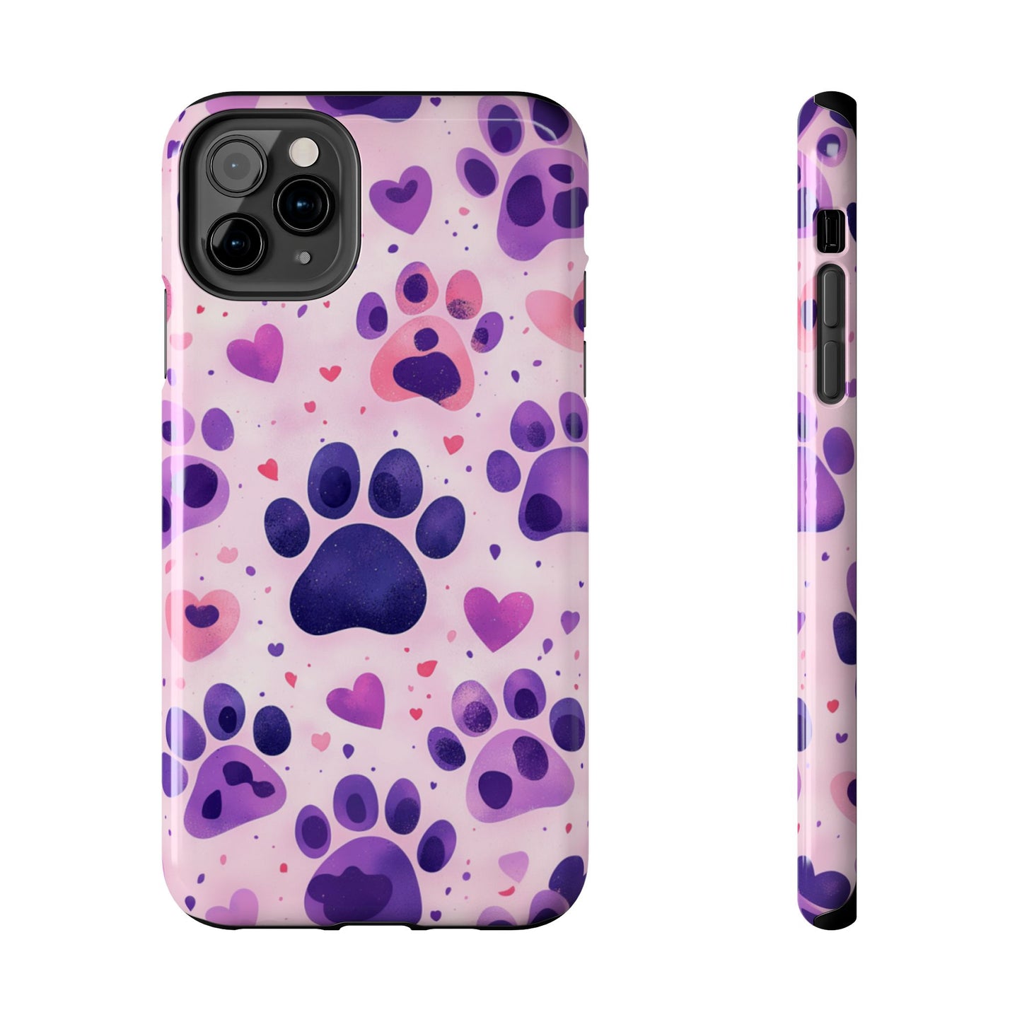 Purple Paw Print iPhone Case - Playful Pet Lover’s Protective Cover