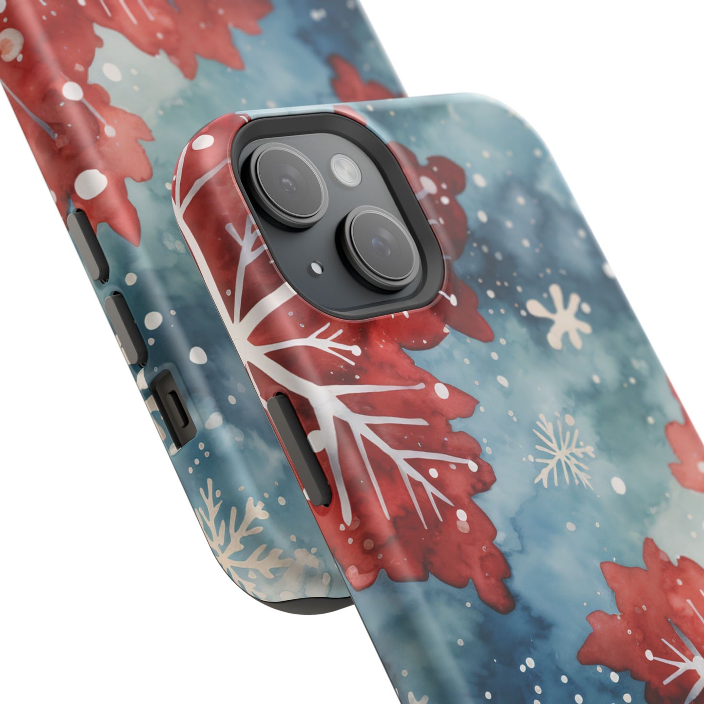 Crimson Snowflake Charm – MagSafe iPhone Case