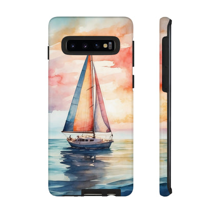 Sailboat Sunset Samsung Galaxy Case – Vibrant Watercolor Design