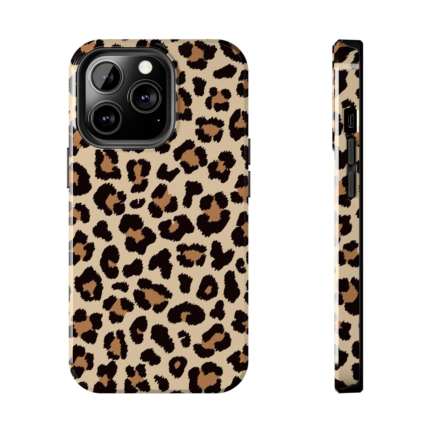 Wild Leopard Print Tough iPhone Case – Bold Animal Pattern Design with Dual-Layer Protection