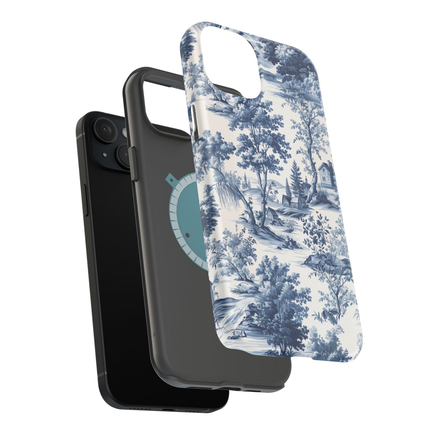 Vintage Charm Blue Toile iPhone Case