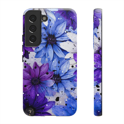 Vibrant Purple & Blue Floral Splash - Samsung Galaxy Series Case