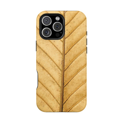 Golden Leaf Texture MagSafe Case – Minimal Nature Design