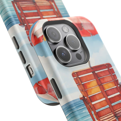 Beachfront Sunset Lounge MagSafe iPhone Case – Rearview Edition