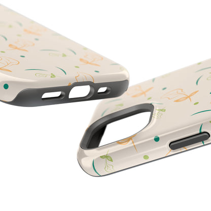 Soft Pastel Abstract Floral Tough MagSafe iPhone Case – Playful Minimalist Design with Dual-Layer Protection