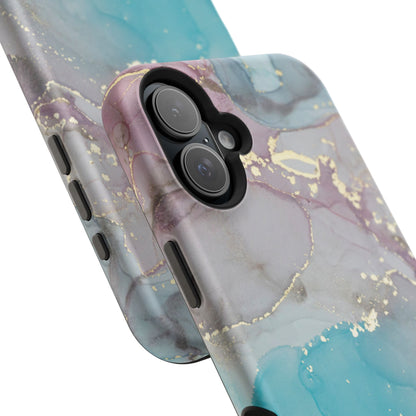 Sky Blue & Purple Marble Wave – MagSafe Case with Dreamy Marble Design