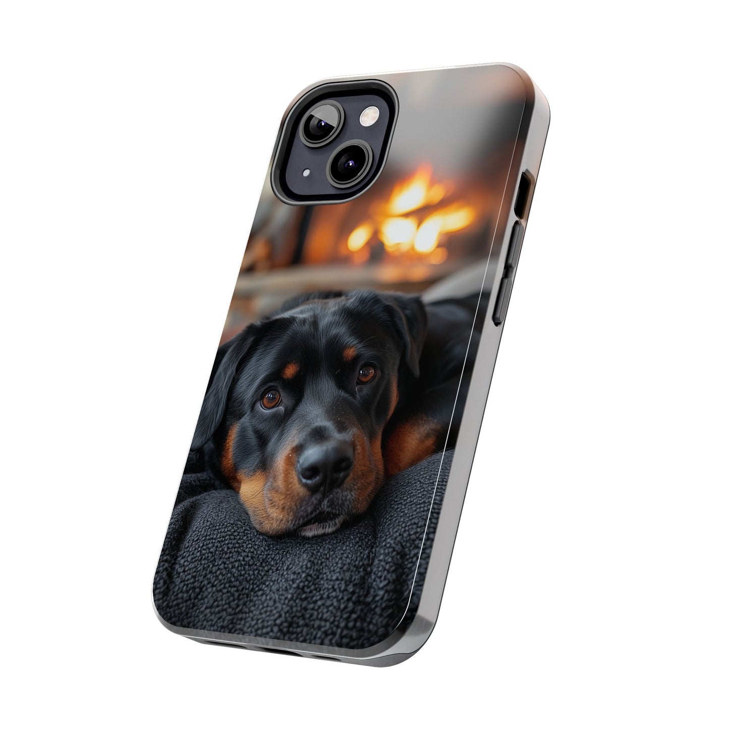 Warm Rottweiler by the Fireplace Samsung Galaxy Case – Rustic Charm for Dog Lovers