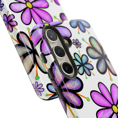 Whimsical Lavender Floral Samsung Galaxy Case – Ultra-Slim, High-Gloss Finish