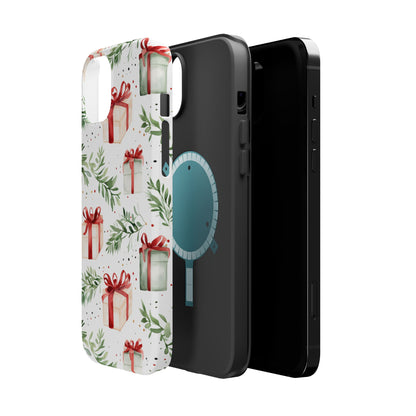 Watercolor Holiday Gifts & Greenery - MagSafe iPhone Series Case