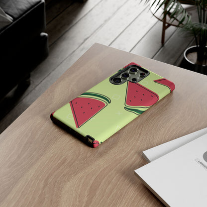 Watermelon Slice Samsung Galaxy Case – Fresh & Fun Design with Retro Geometric Pattern