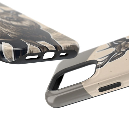 Monochrome Majesty – Regal Stag MagSafe iPhone Cases