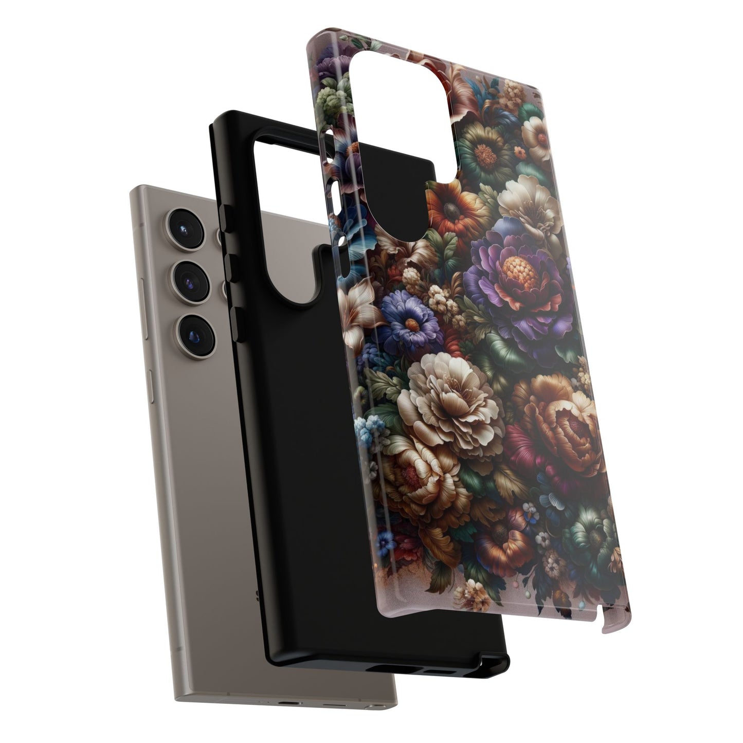 Floral Elegance For Samsung - Protective Dual-Layer Design with Vibrant Full-Wrap Print