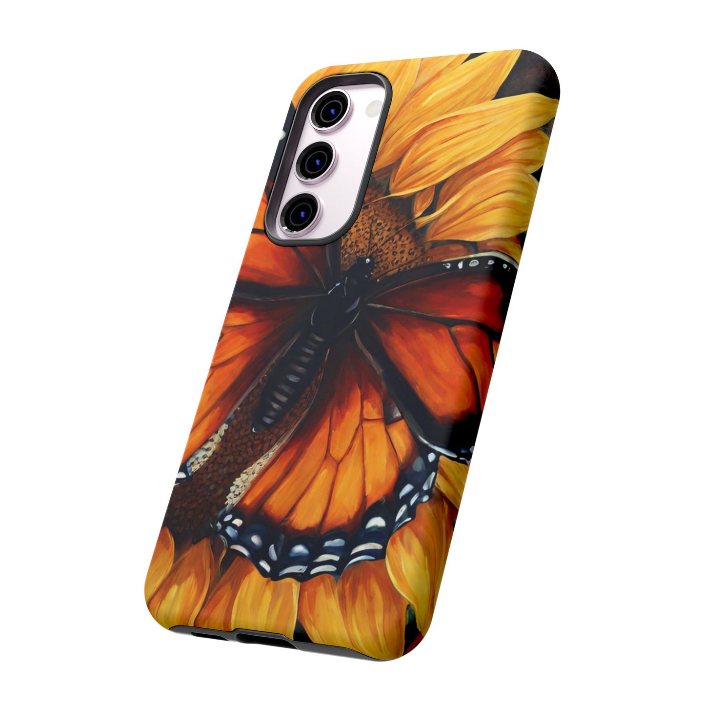 Monarch Butterfly & Sunflower Art – iPhone Case