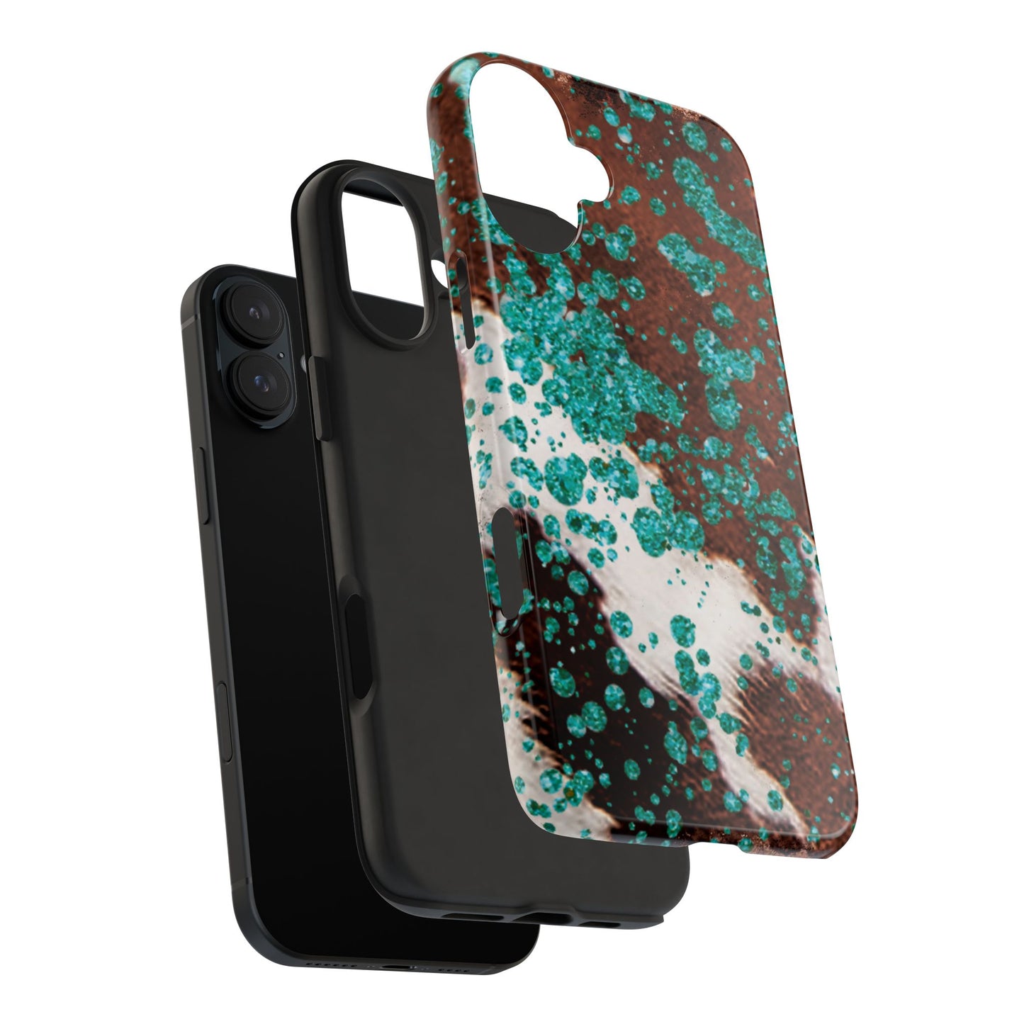 Teal Glitter Cowhide - iPhone Series Case