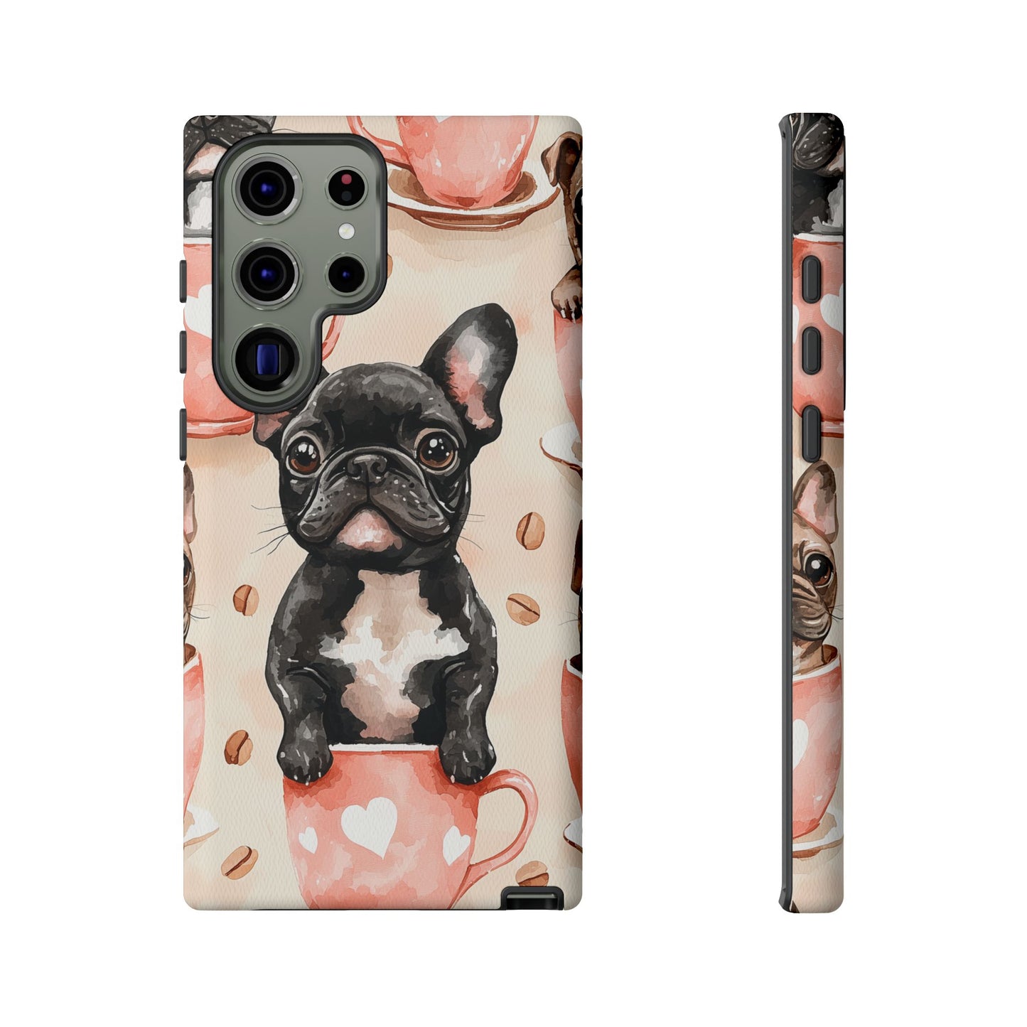 French Bulldog in Coffee Cup  Samsung Galaxy  Case – Cute Dog Art, Shockproof & Slim Design