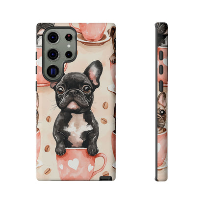 French Bulldog in Coffee Cup  Samsung Galaxy  Case – Cute Dog Art, Shockproof & Slim Design