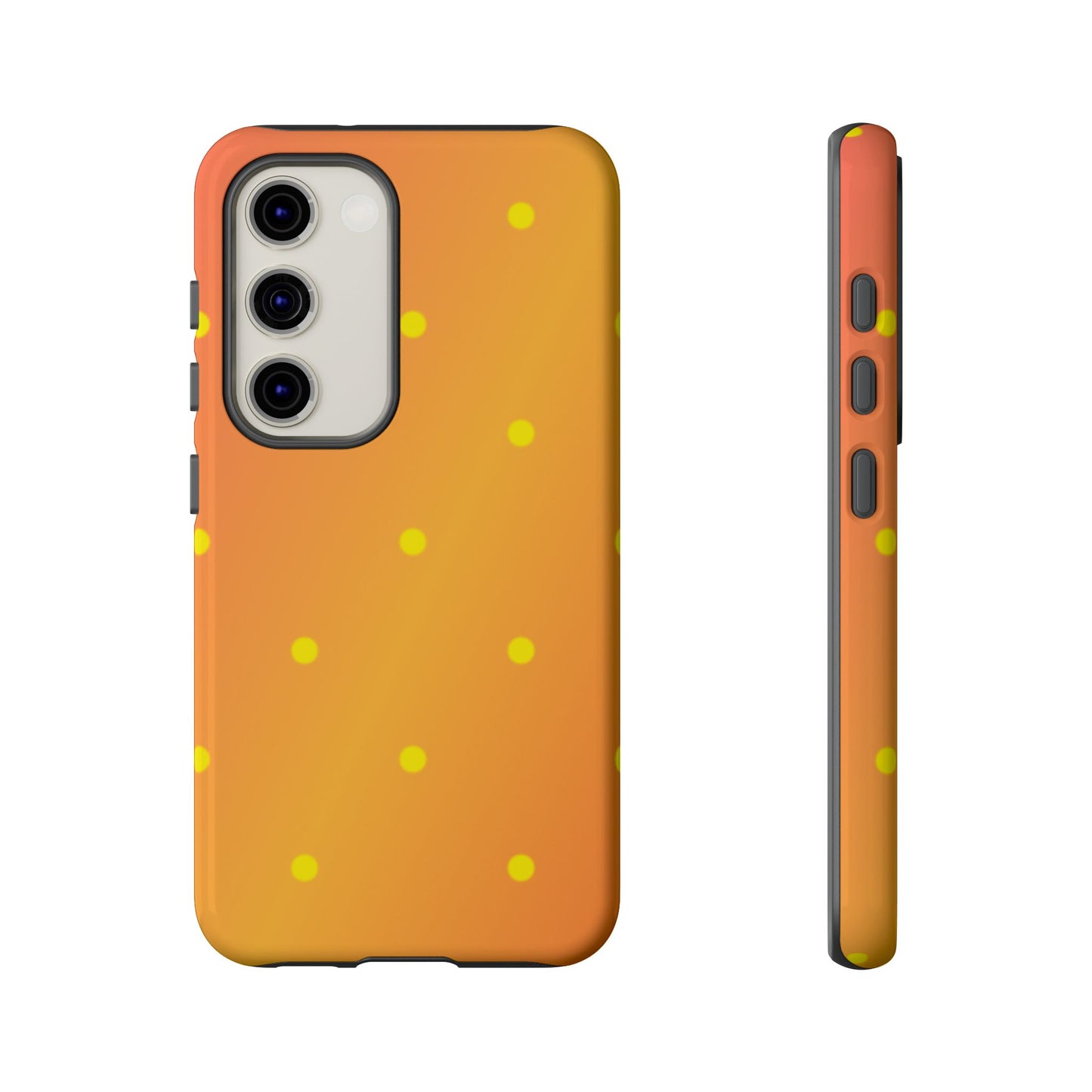 Sunset Gradient Polka Dots Samsung Galaxy Case – Shockproof, Matte Finish, Dual-Layer Protection