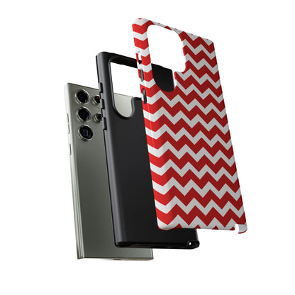 Bold Red & White Chevron – Modern Geometric Samsung Galaxy Case