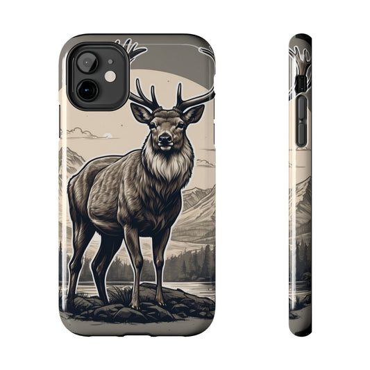 Monochrome Majesty – Regal Stag iPhone Cases