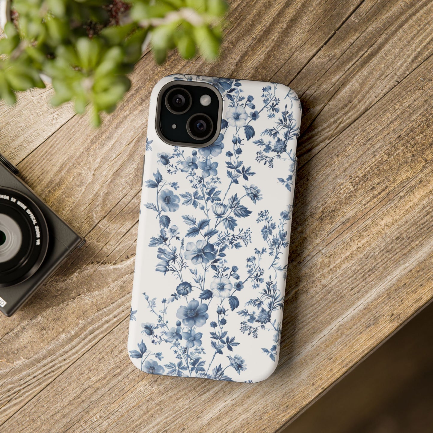 Enchanted Garden Blue Toile iPhone Case