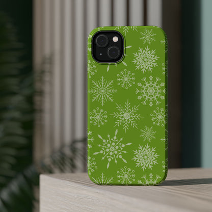 Green Snowflake Pattern – MagSafe iPhone Series Case