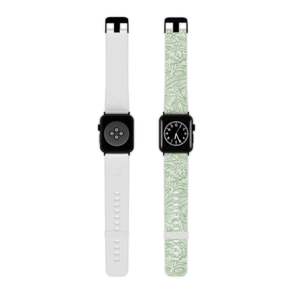  Sage Green Floral Line Art Apple Watch Band