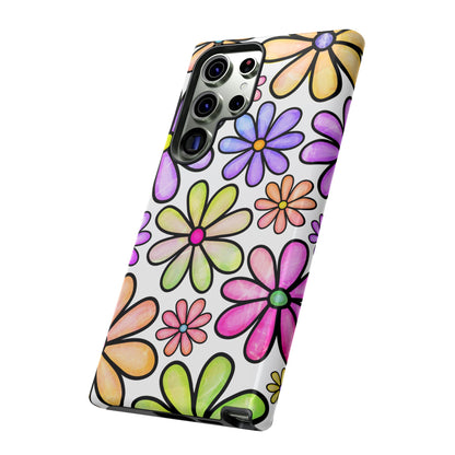 Pastel Daisy Dream Samsung Galaxy Case – Slim Profile, Glossy Finish