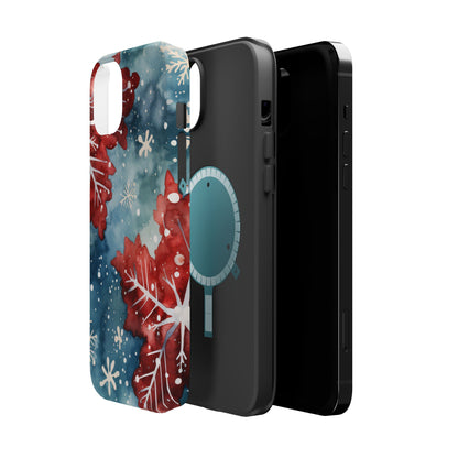 Crimson Snowflake Charm – MagSafe iPhone Case