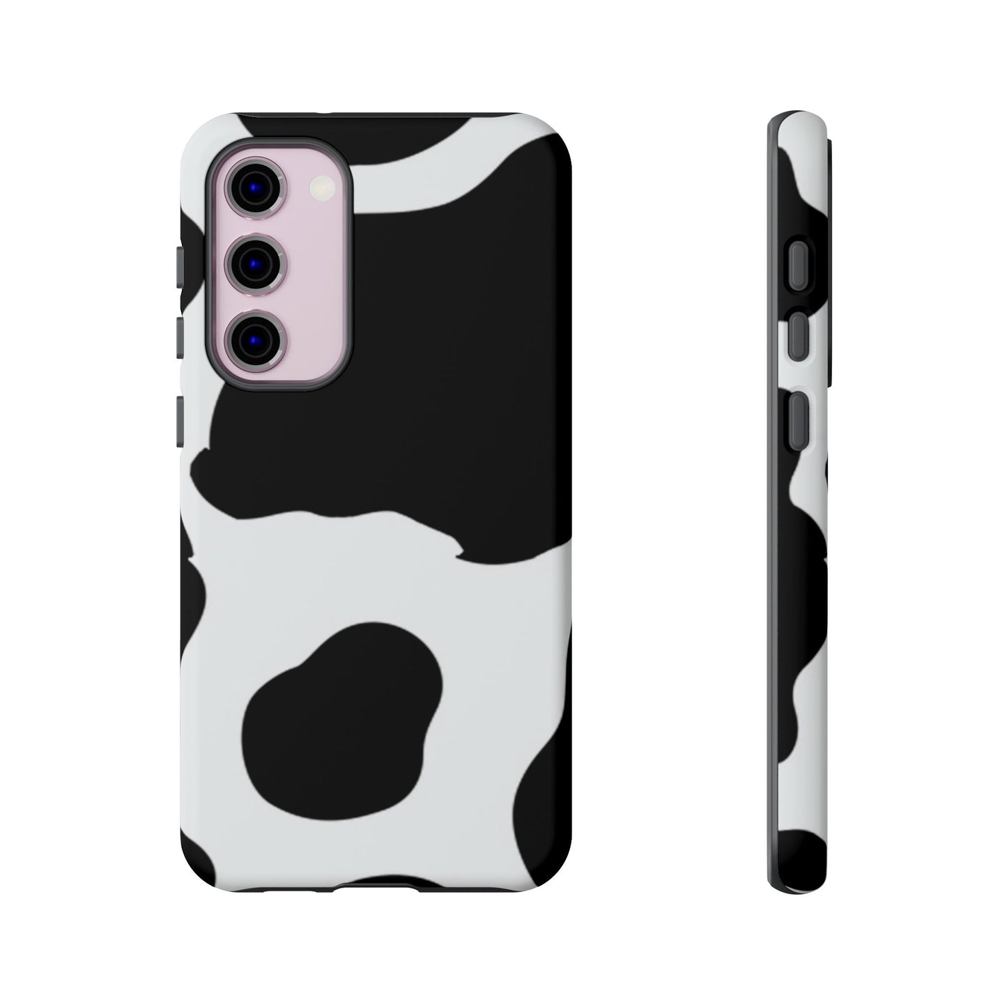 Bold Black and White Cow Print Tough Samsung Galaxy Case – Modern Animal Pattern with Dual-Layer Protection