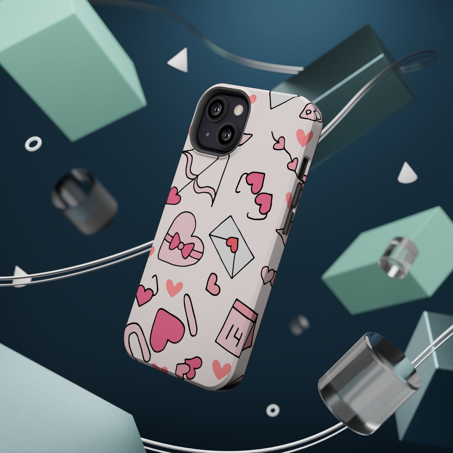 Valentine's Day Scribbles MagSafe iPhone Case