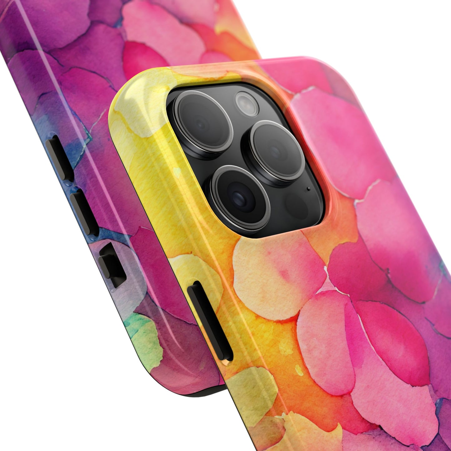 Sunset Petals Watercolor iPhone Case – Slim Design, Glossy Finish