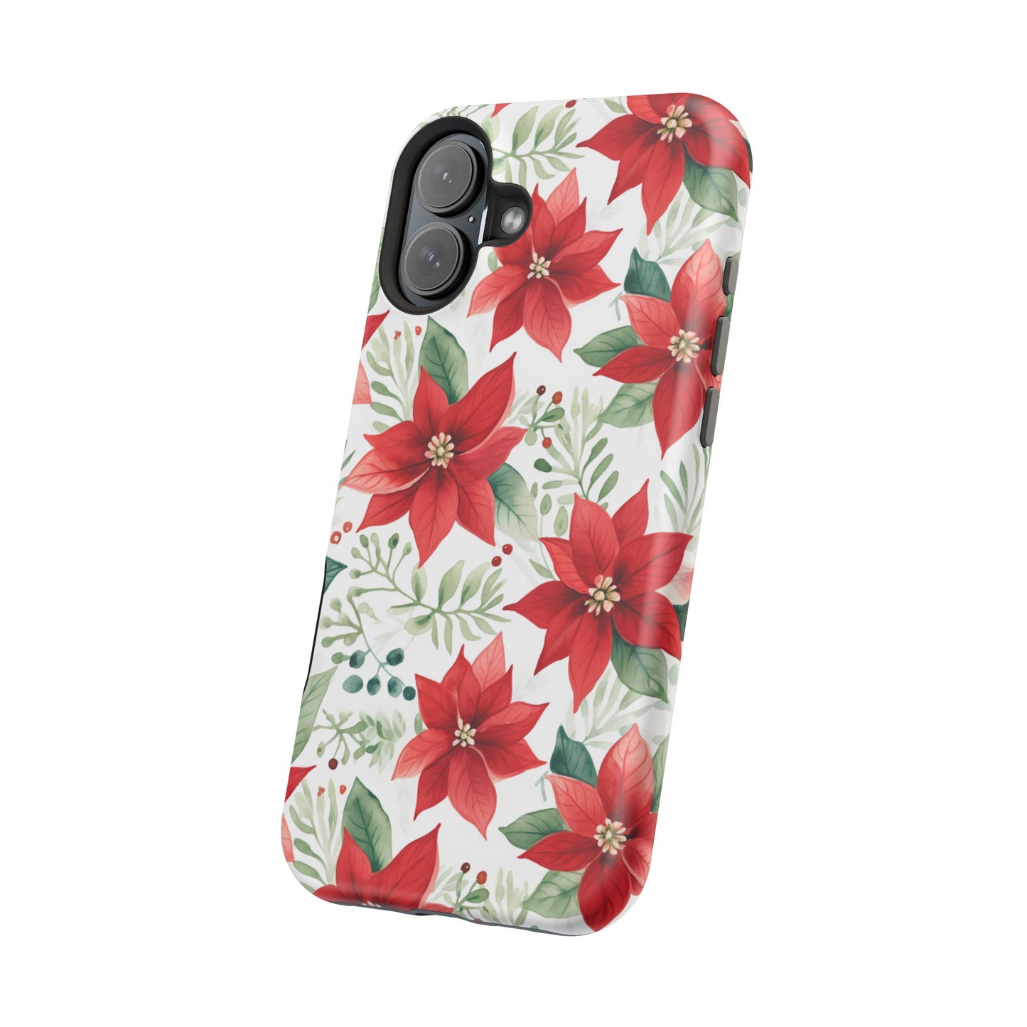 Festive Poinsettia Holiday Pattern – MagSafe iPhone Series Case