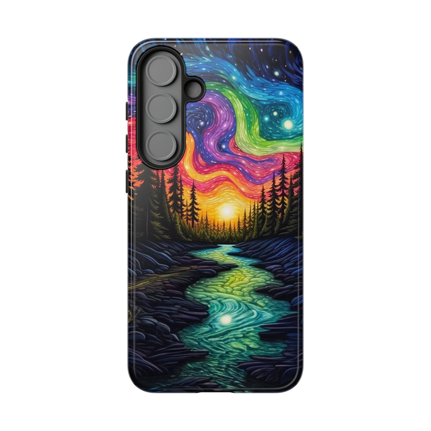 Celestial Nightscape Samsung Galaxy Case – Vibrant River and Starry Sky Design