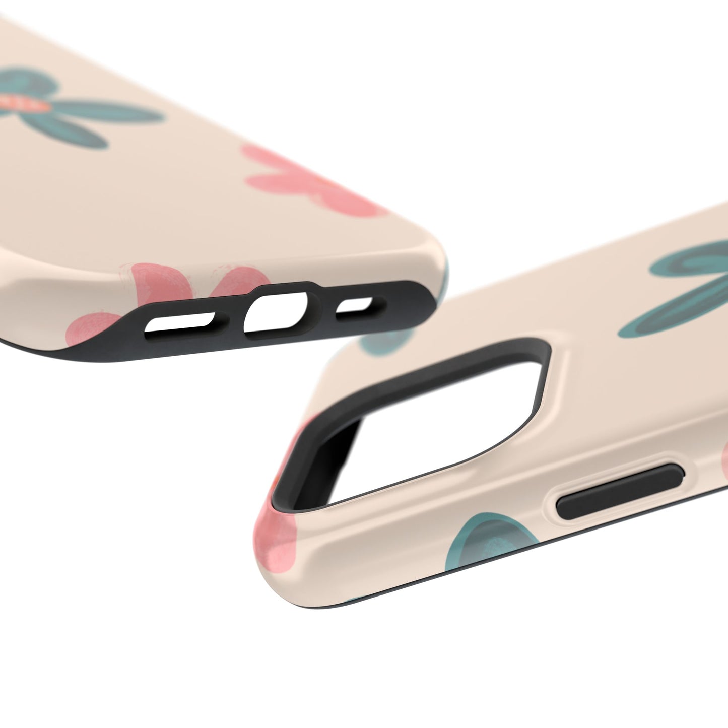 Vintage Floral Tough MagSafe iPhone Case – Soft Matte Finish with Dual-Layer Protection