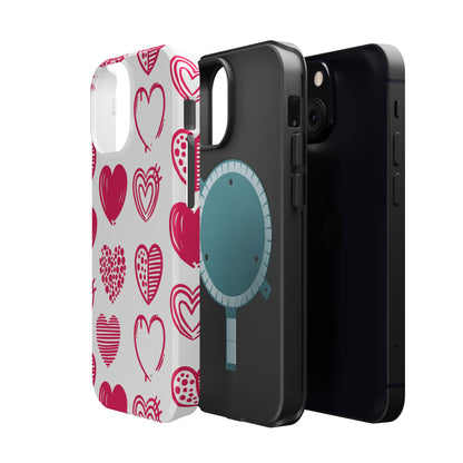 Funky Pink Hearts – MagSafe iPhone Case