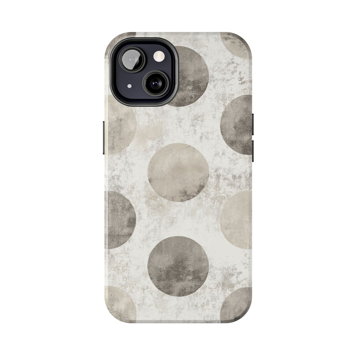 Vintage Polka Dot iPhone Case - Minimalist Neutral Protective Cover