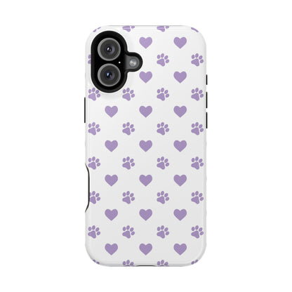 Paw Prints & Hearts – MagSafe iPhone Case with Adorable Pet-Lover Design