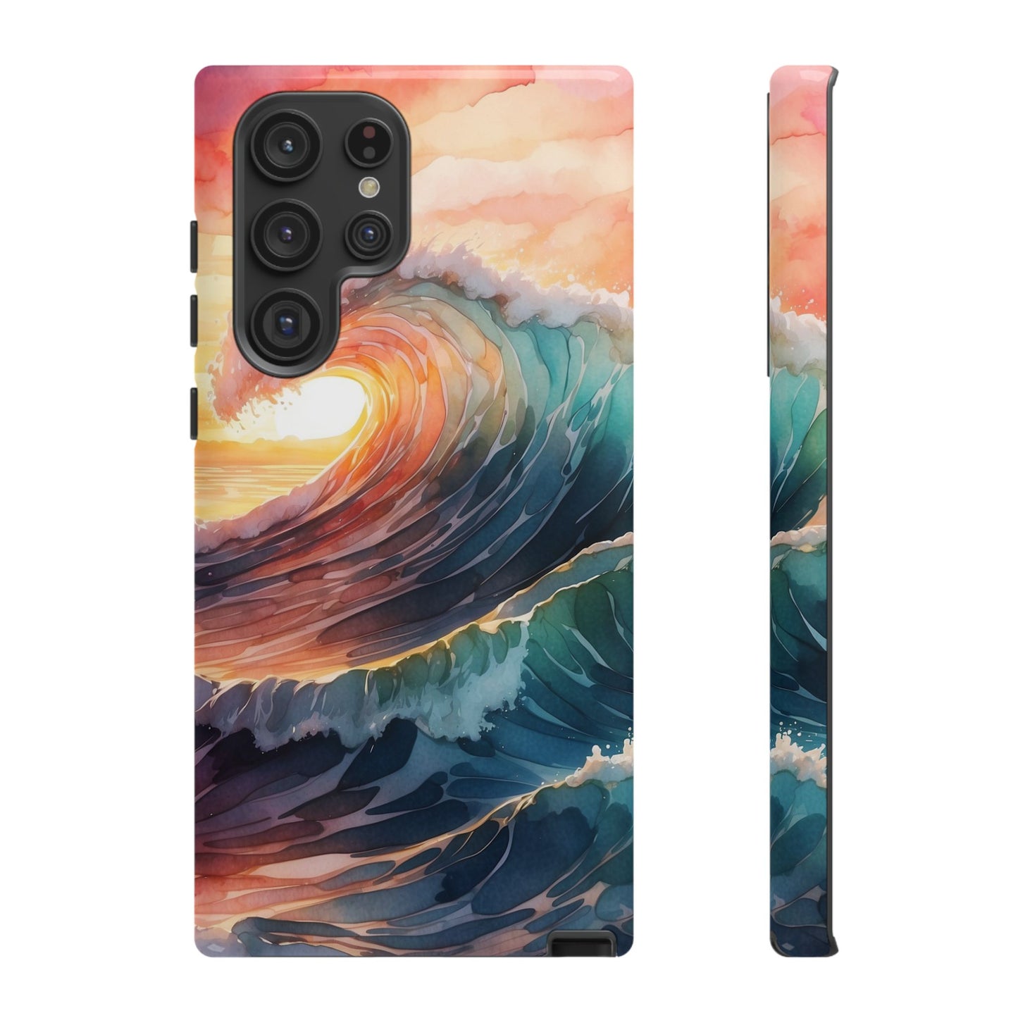 Ocean Sunrise Wave Samsung Galaxy Case – Vibrant Watercolor Wave Design