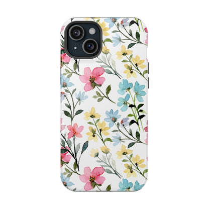 Watercolor Floral Bliss – MagSafe Case with Pastel Flower Design