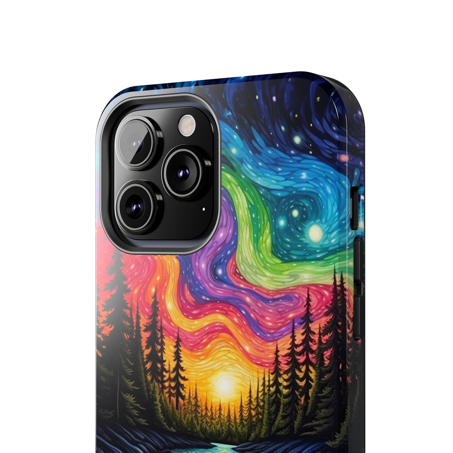 Celestial Nightscape iPhone Case – Vibrant River and Starry Sky Design