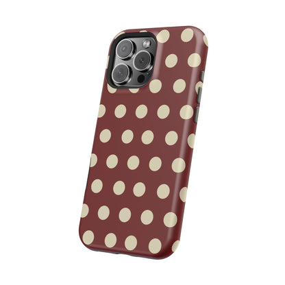 Classic Red & Cream Polka Dots - MagSafe iPhone Case