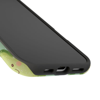 Smiling Avocados Tough MagSafe iPhone Case – Cute Avocado Design, Dual-Layer Protection