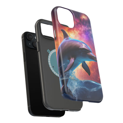 Cosmic Dolphin Galaxy Art - MagSafe-Compatible Case