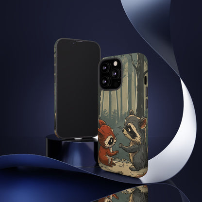 Whimsical Woodland Raccoons Phone Case