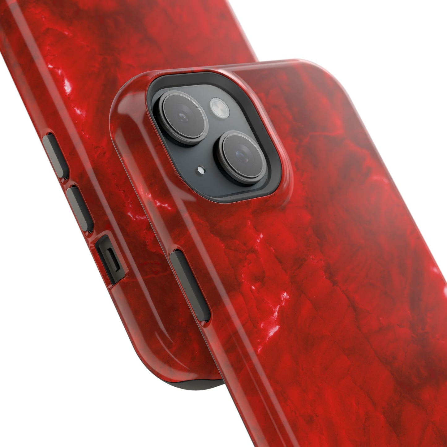 Bold Red Marble MagSafe iPhone Case – Luxe Design Meets Magnetic Precision