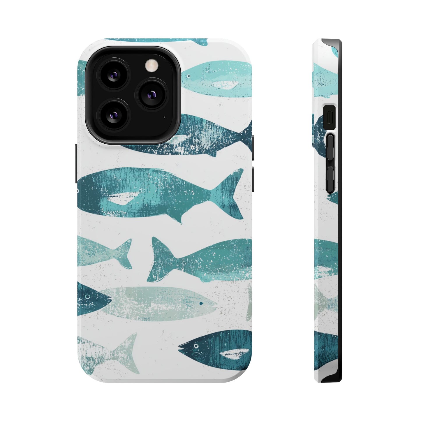 Vintage Blue Fish Print - MagSafe iPhone Series Case