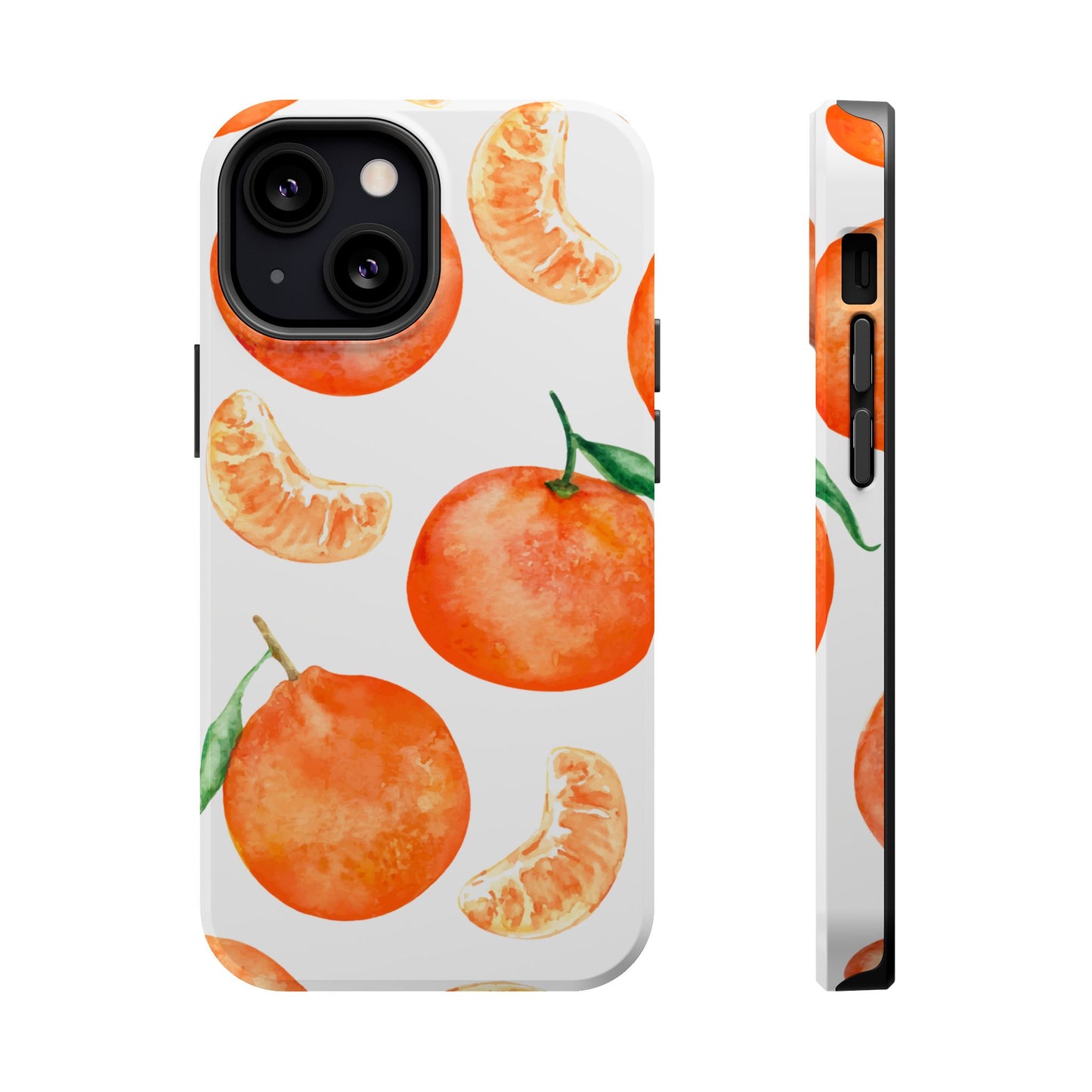 Tangerine Dreams Tough MagSafe iPhone Case – Watercolor Orange Design, Shockproof Dual Protection