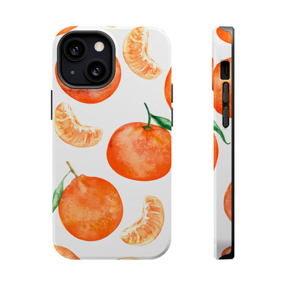 Tangerine Dreams Tough MagSafe iPhone Case – Watercolor Orange Design, Shockproof Dual Protection